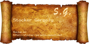 Stocker Gergely névjegykártya